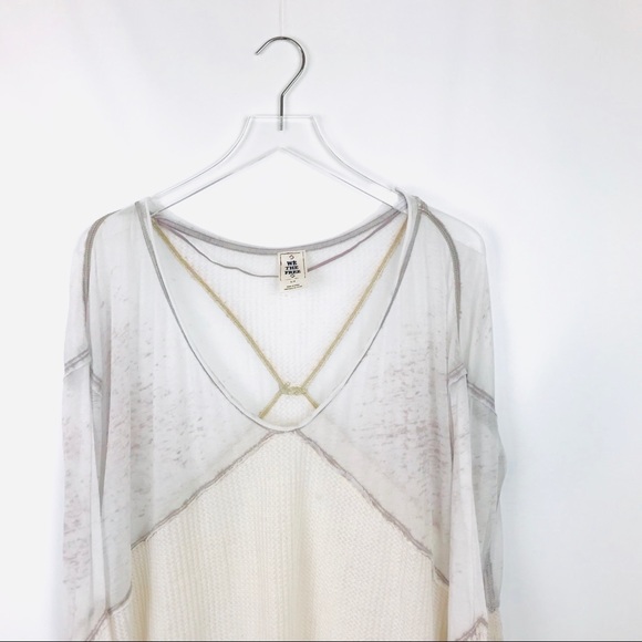Free People sheer and waffle knit long sleeve - Picture 2 of 5